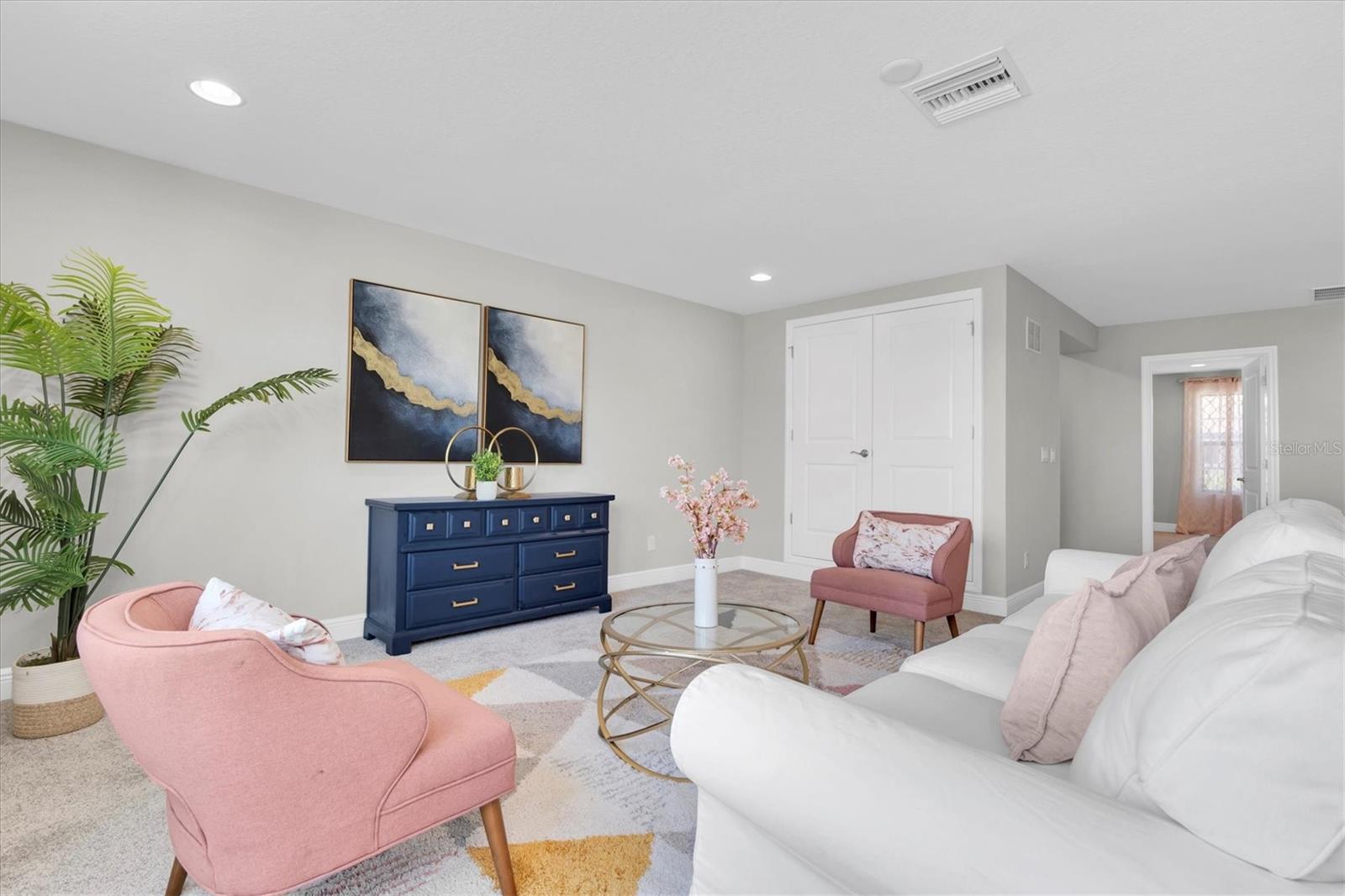 Loft area with storage closet