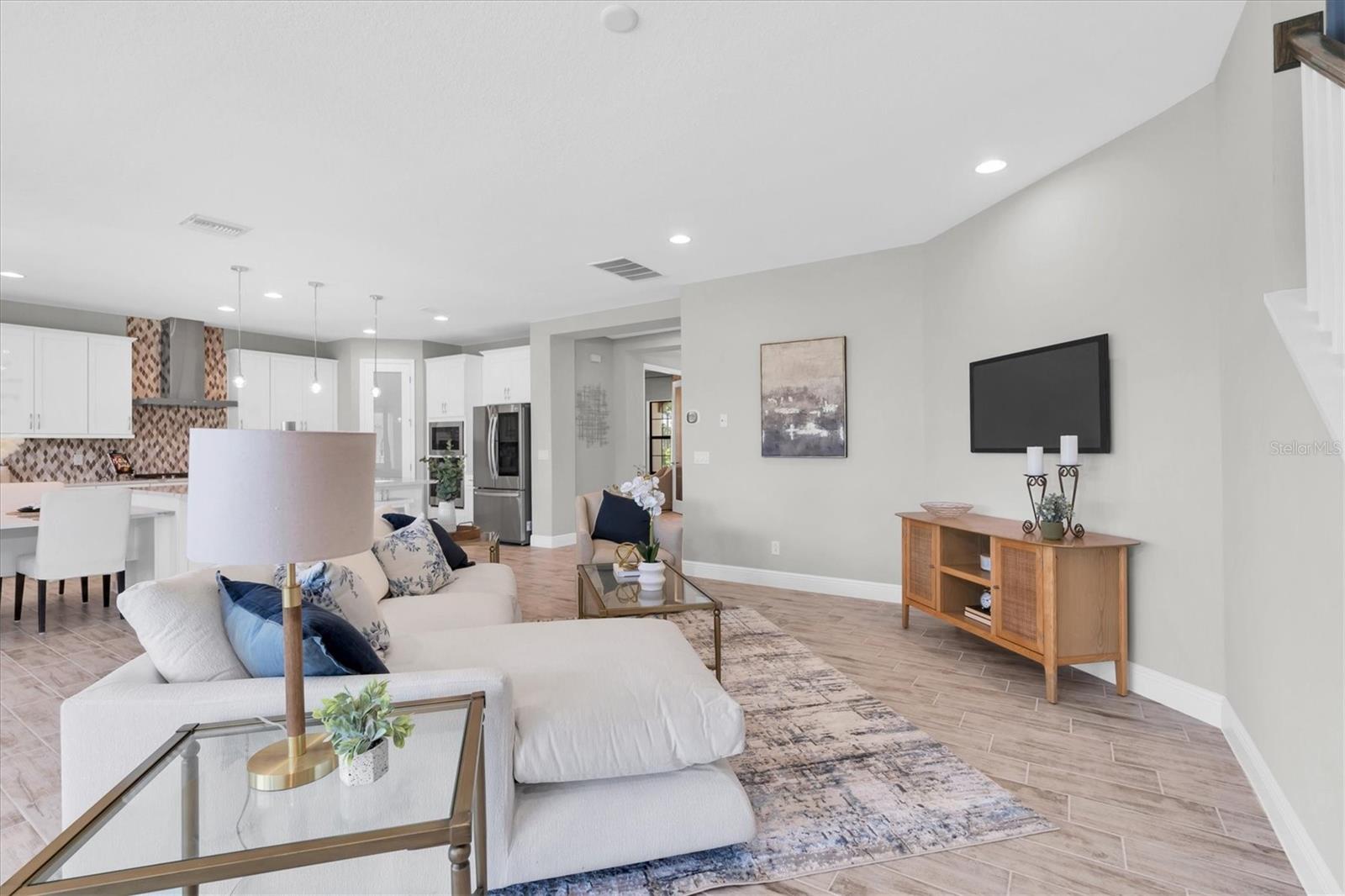 Great room open to kitchen
