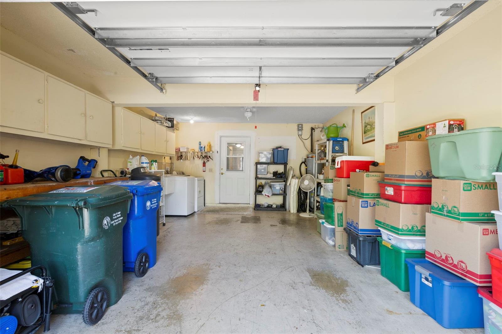 Attached garage with electric door