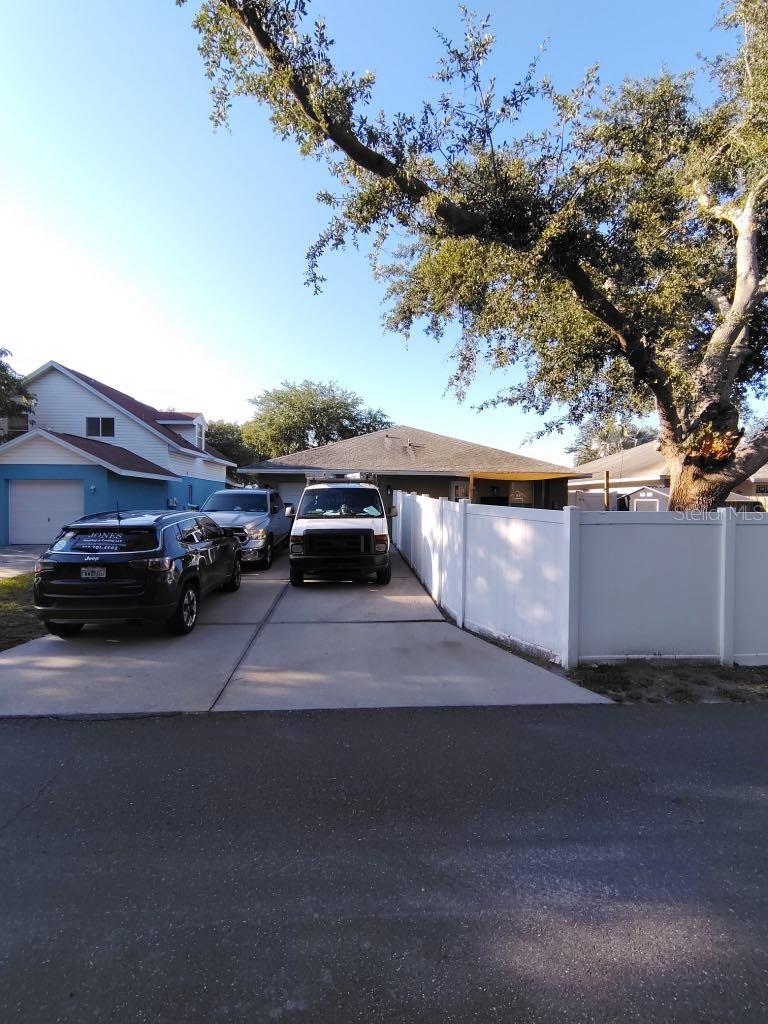 Driveway and garage
