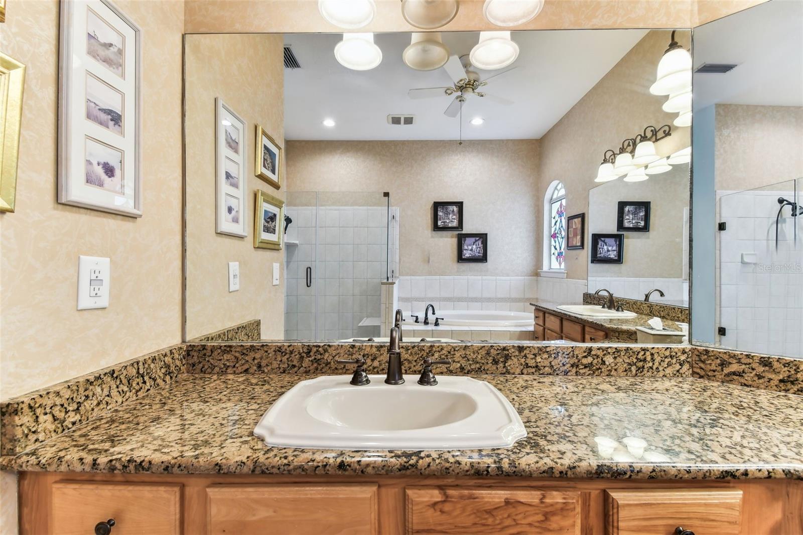 Large ensuite bathroom at 2202 Colewood Ln in Dover, FL.