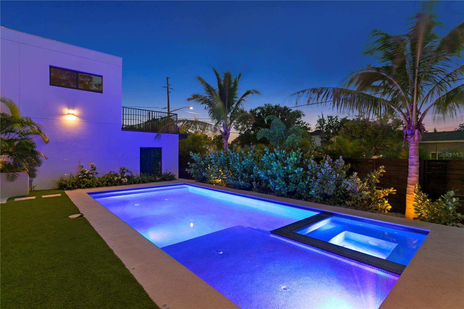 Twlight around the pool