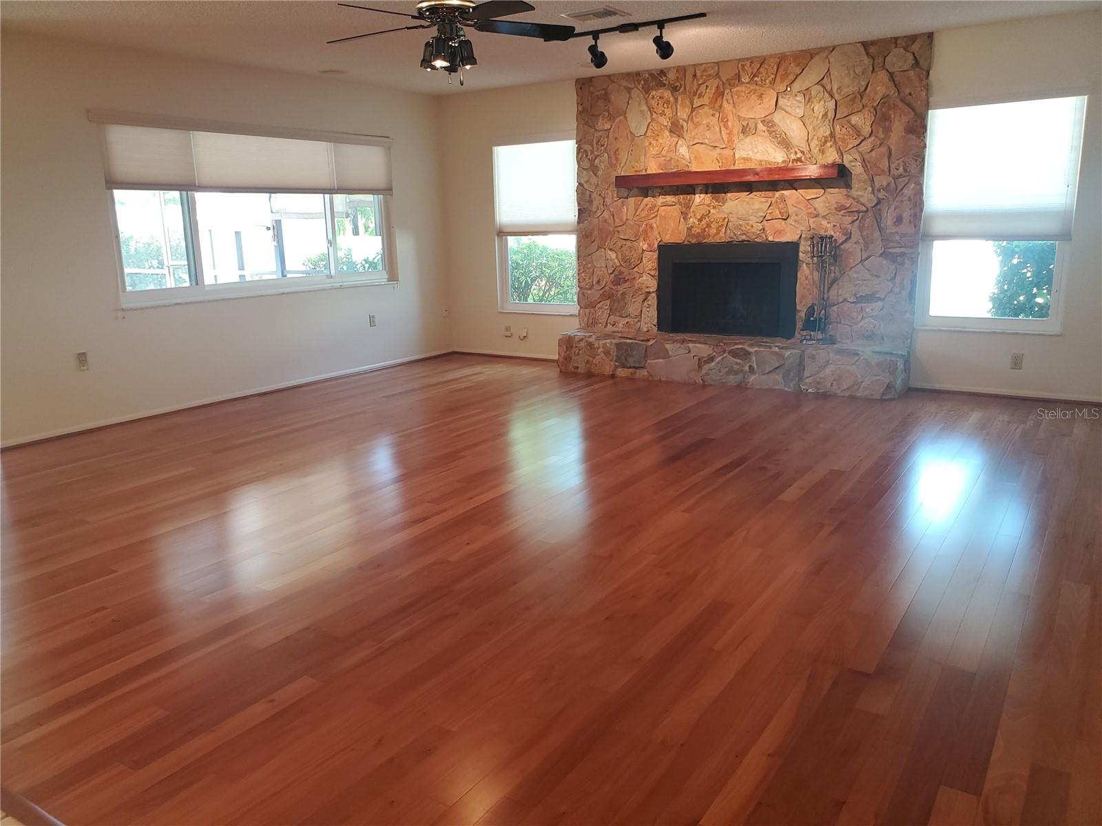 Living Room with woodburning fireplace