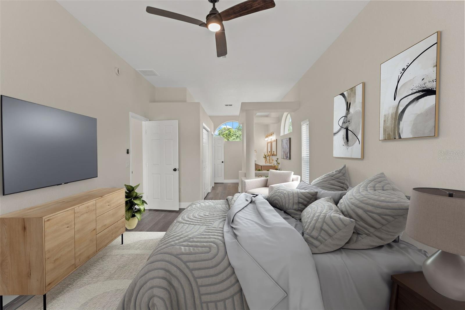 Virtually Staged Primary Bedroom