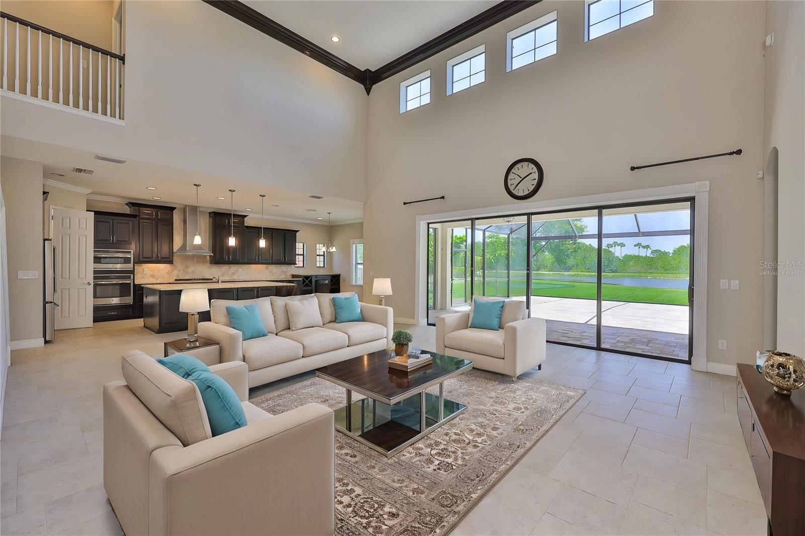 Virtually staged living room
