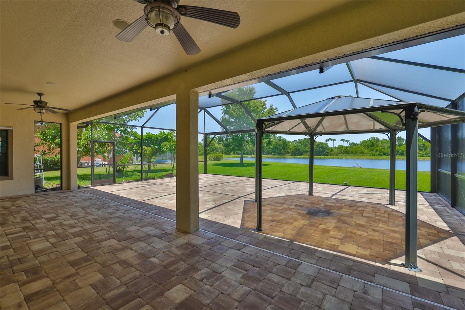 Covered area of  lanai with gazebo