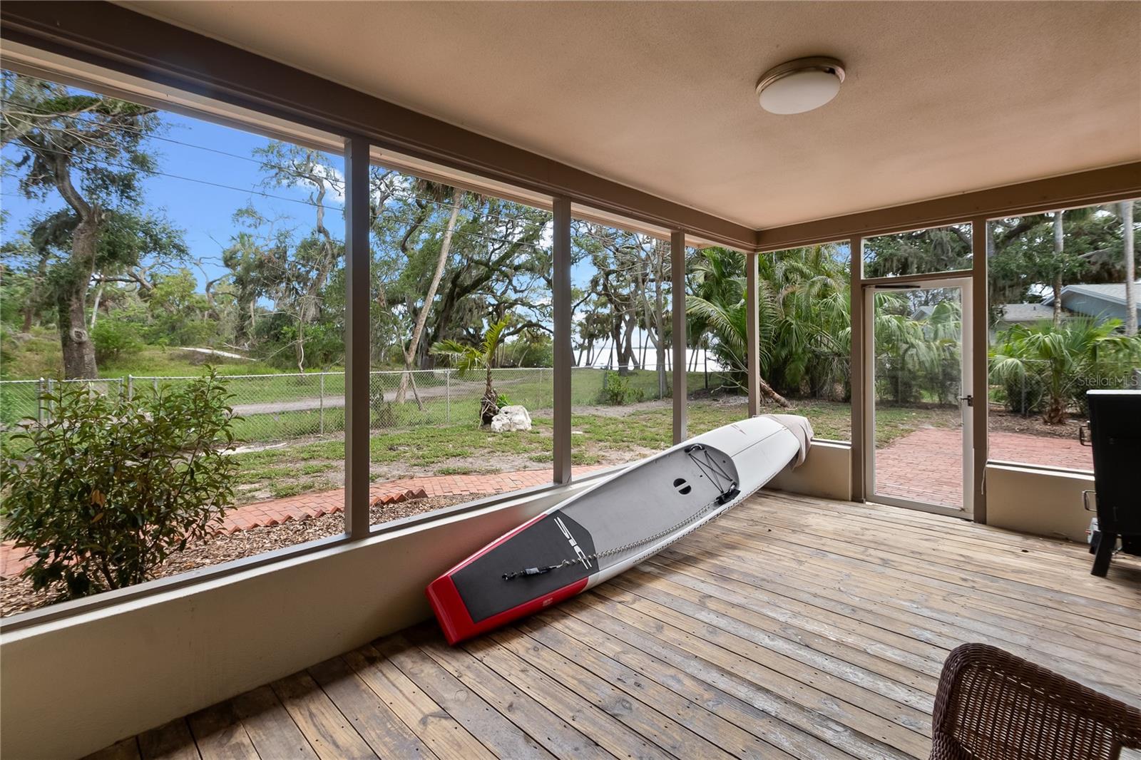 Rear porch with water view