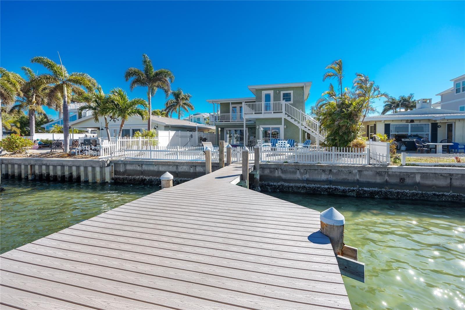 Daytime view of Dock looking back at home