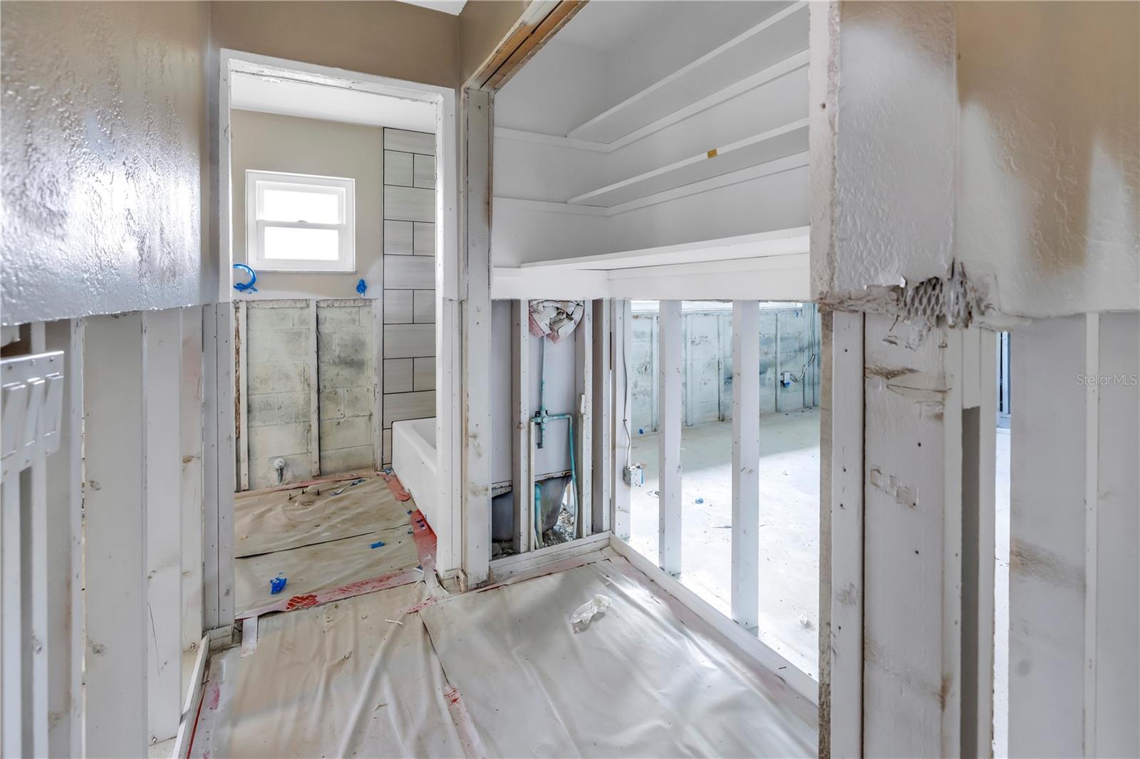 Storage outside the guest bathroom