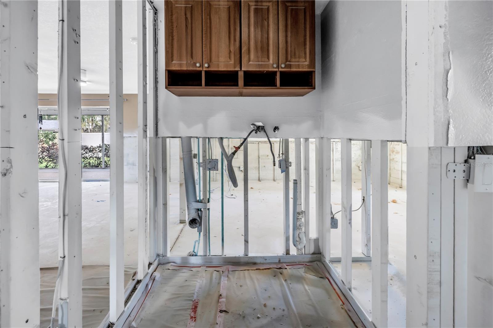 Indoor laundry closet