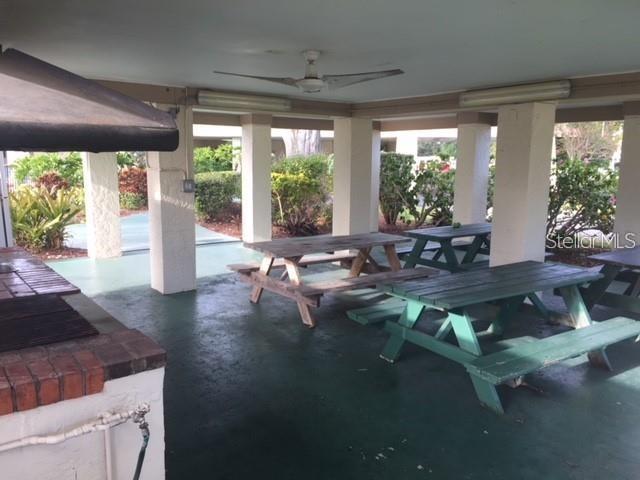 Outdoor kitchen and picnic areas