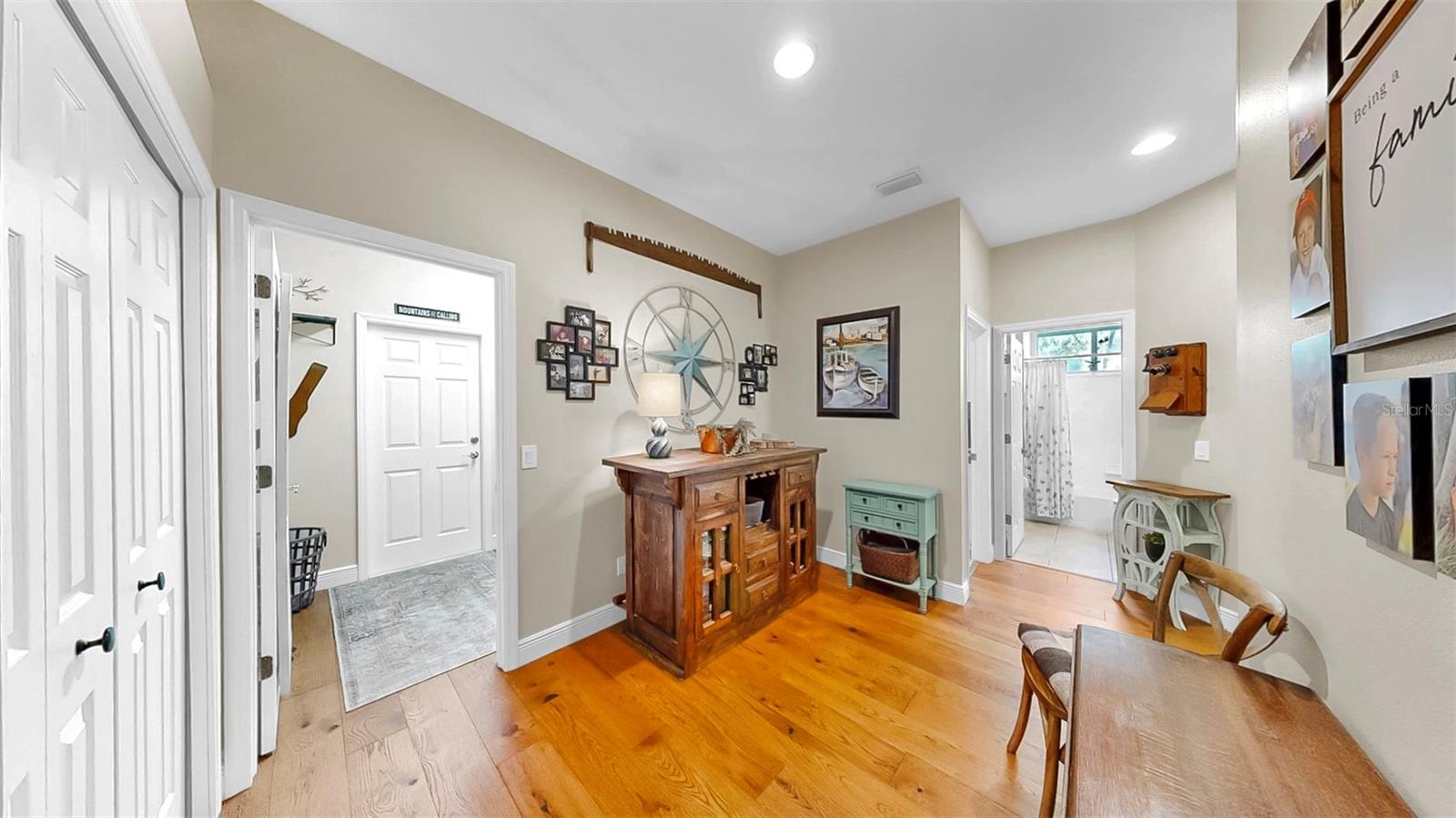 Puzzle Room leading to laundry and Garage
