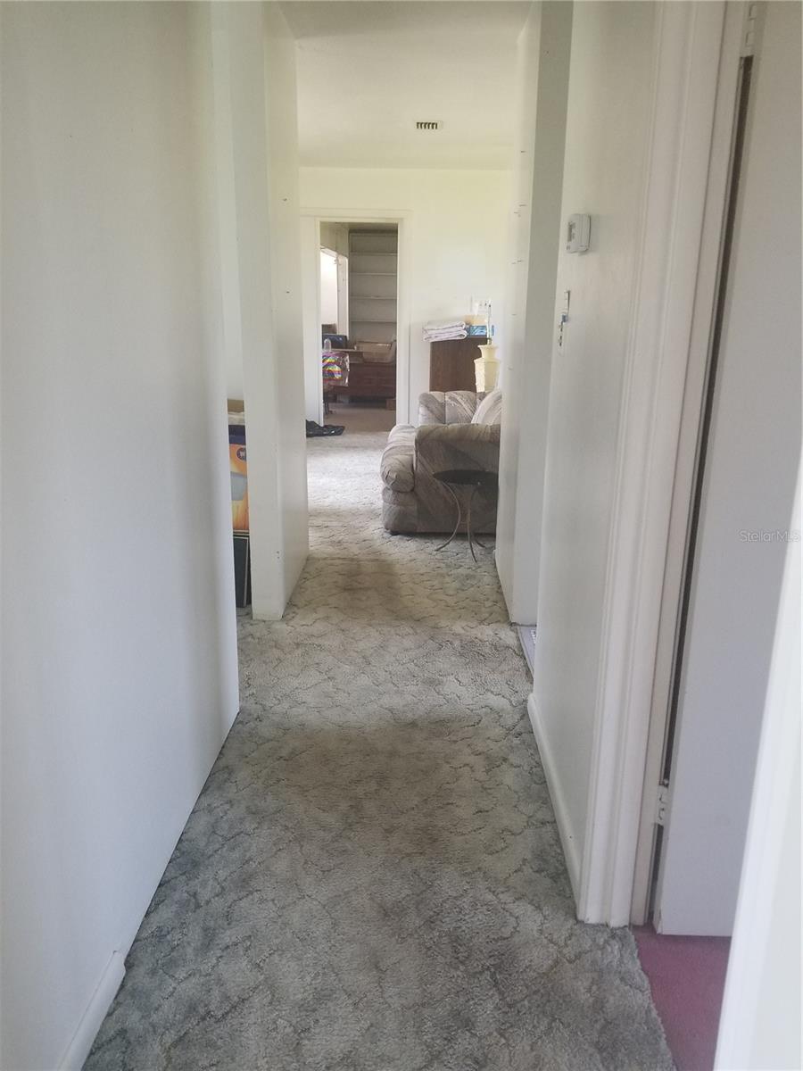 Hallway looking towards living room.