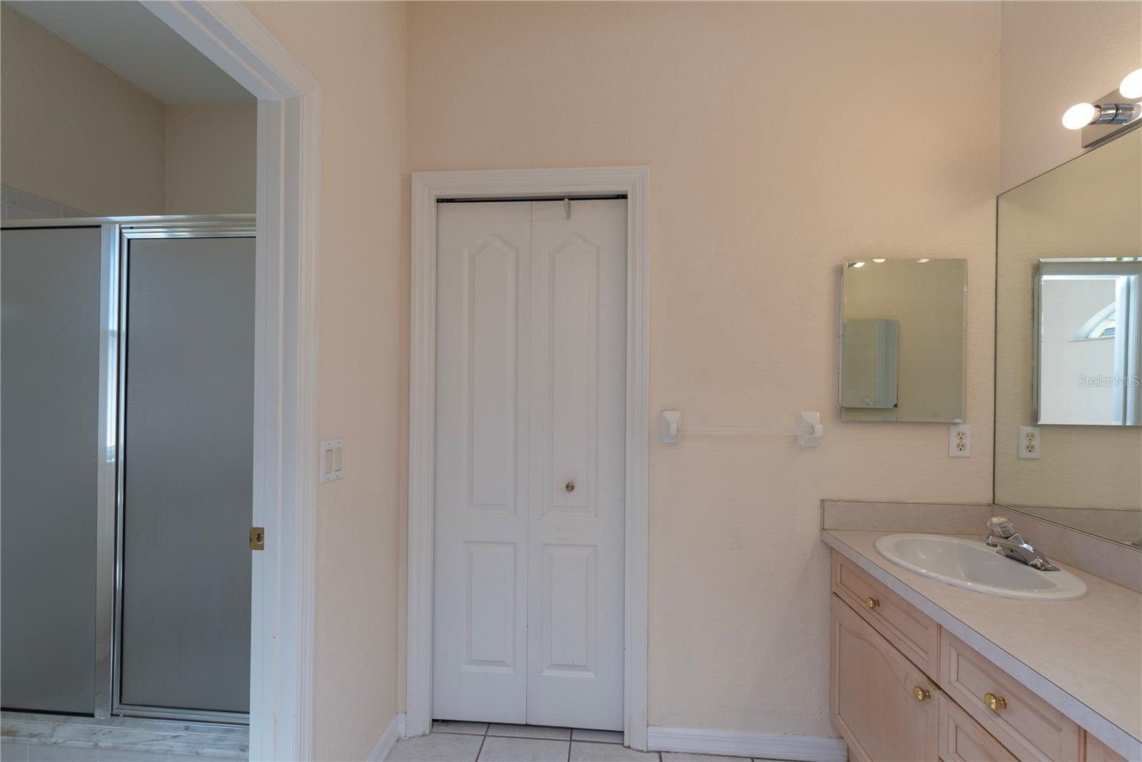 Primary bathroom with dual sinks/