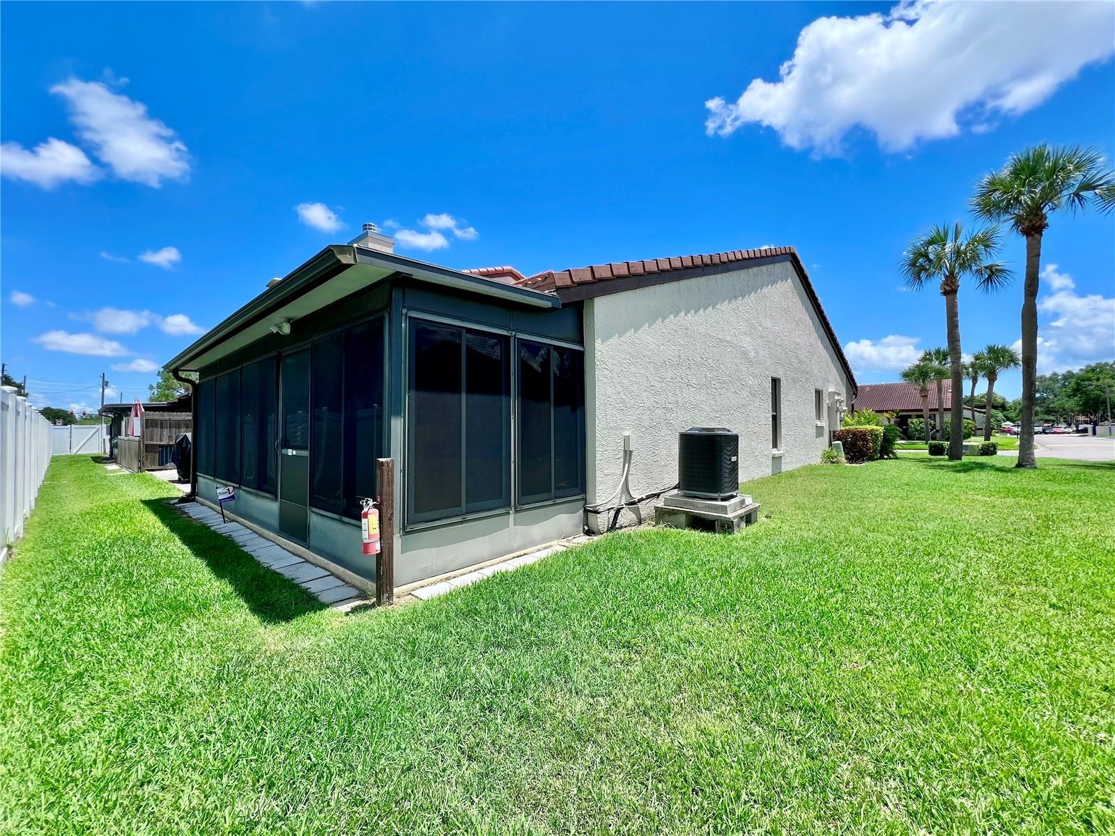 southwest corner of the home