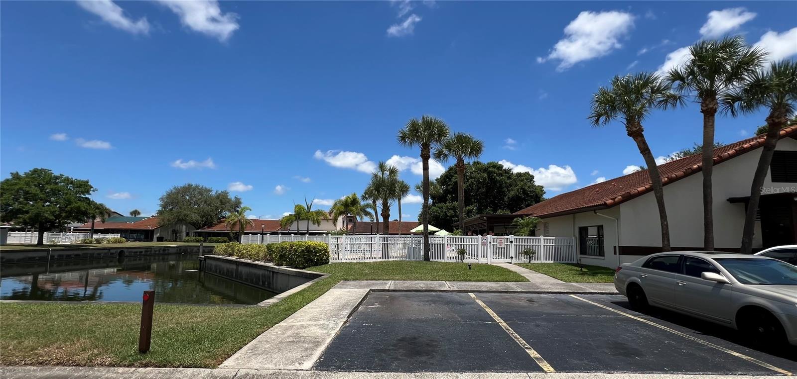 Community clubhouse with adult pool right nest to it