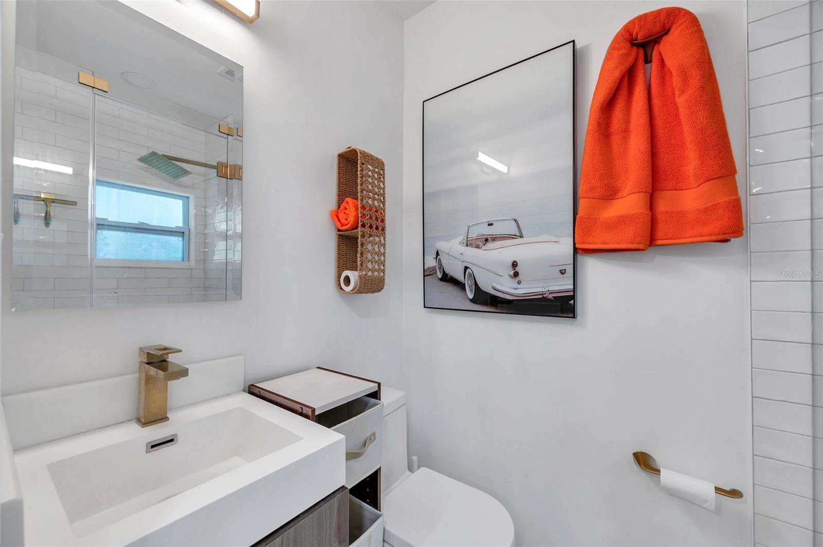 Recessed mirror with storage