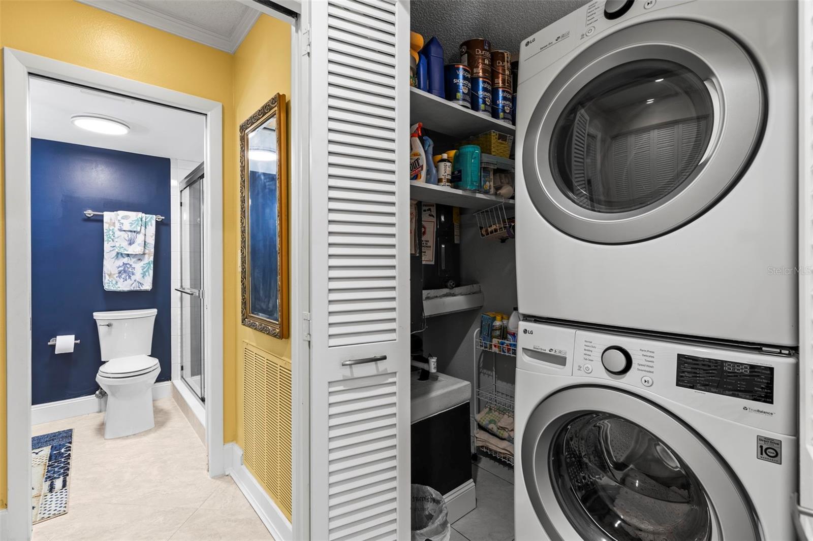 NEWER STACKABLE WASHER AND DRYER COMES WITH UNIT.