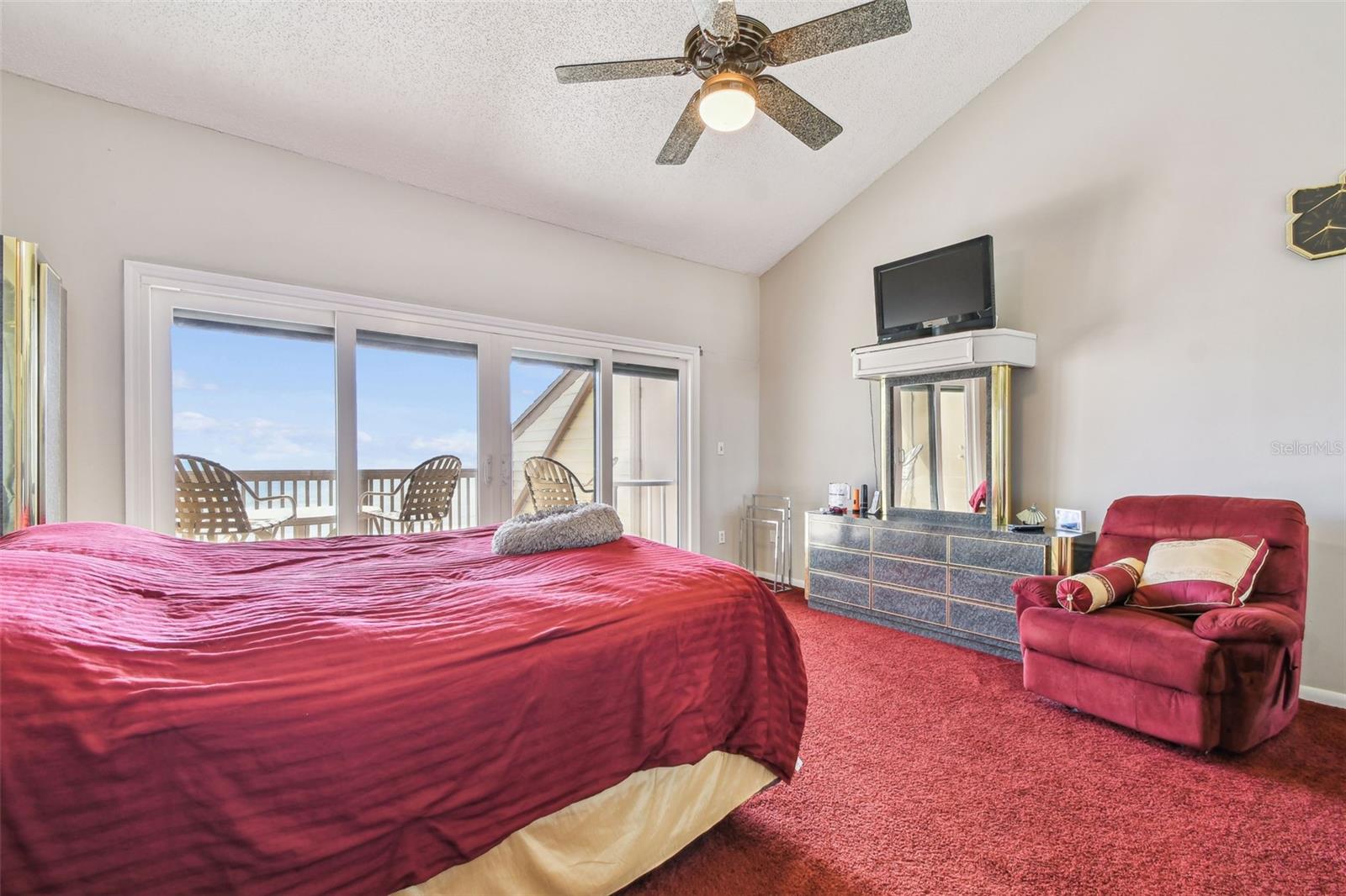 Large Primary Bedroom with views and a balcony.