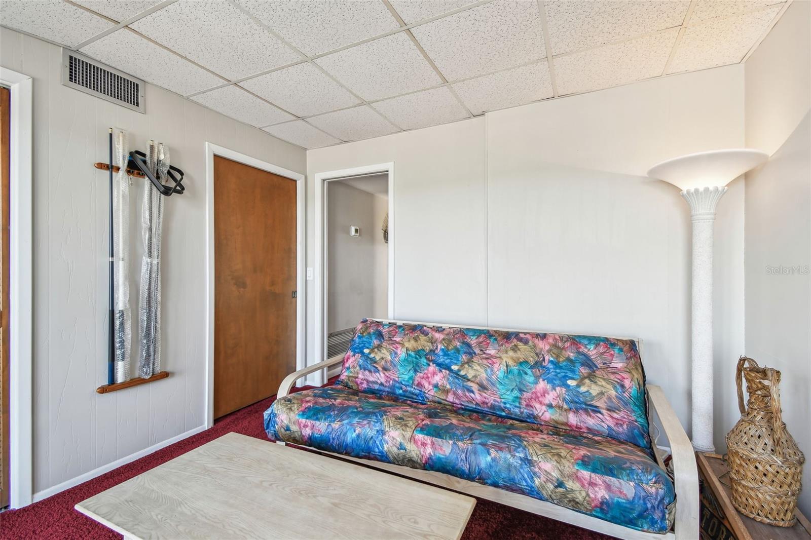 Nice size room with sliding glass doors to an oversized balcony.