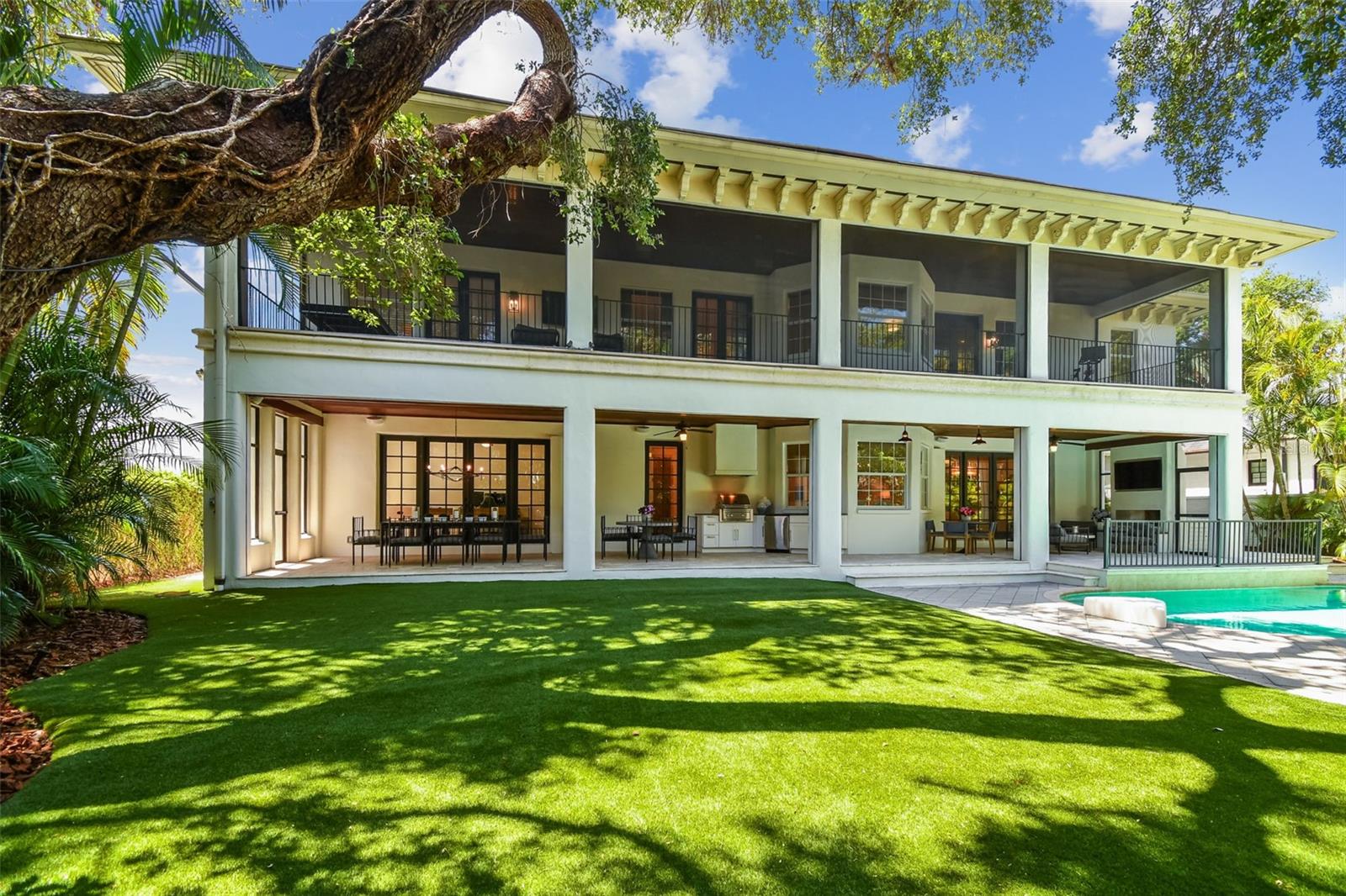 Plenty of yard space next to pool