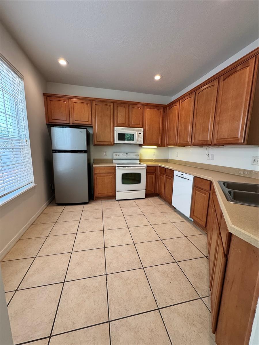 Kitchen with large window