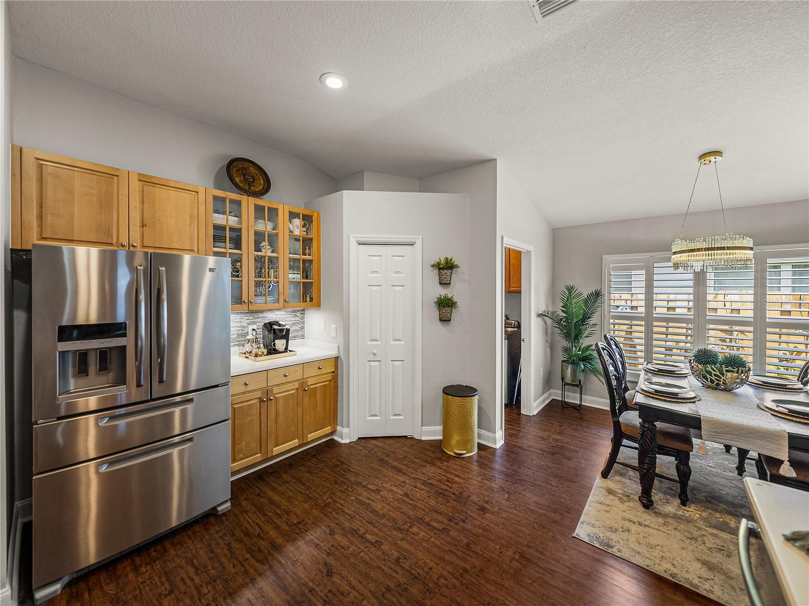 Kitchen with Glass Front Cabinets