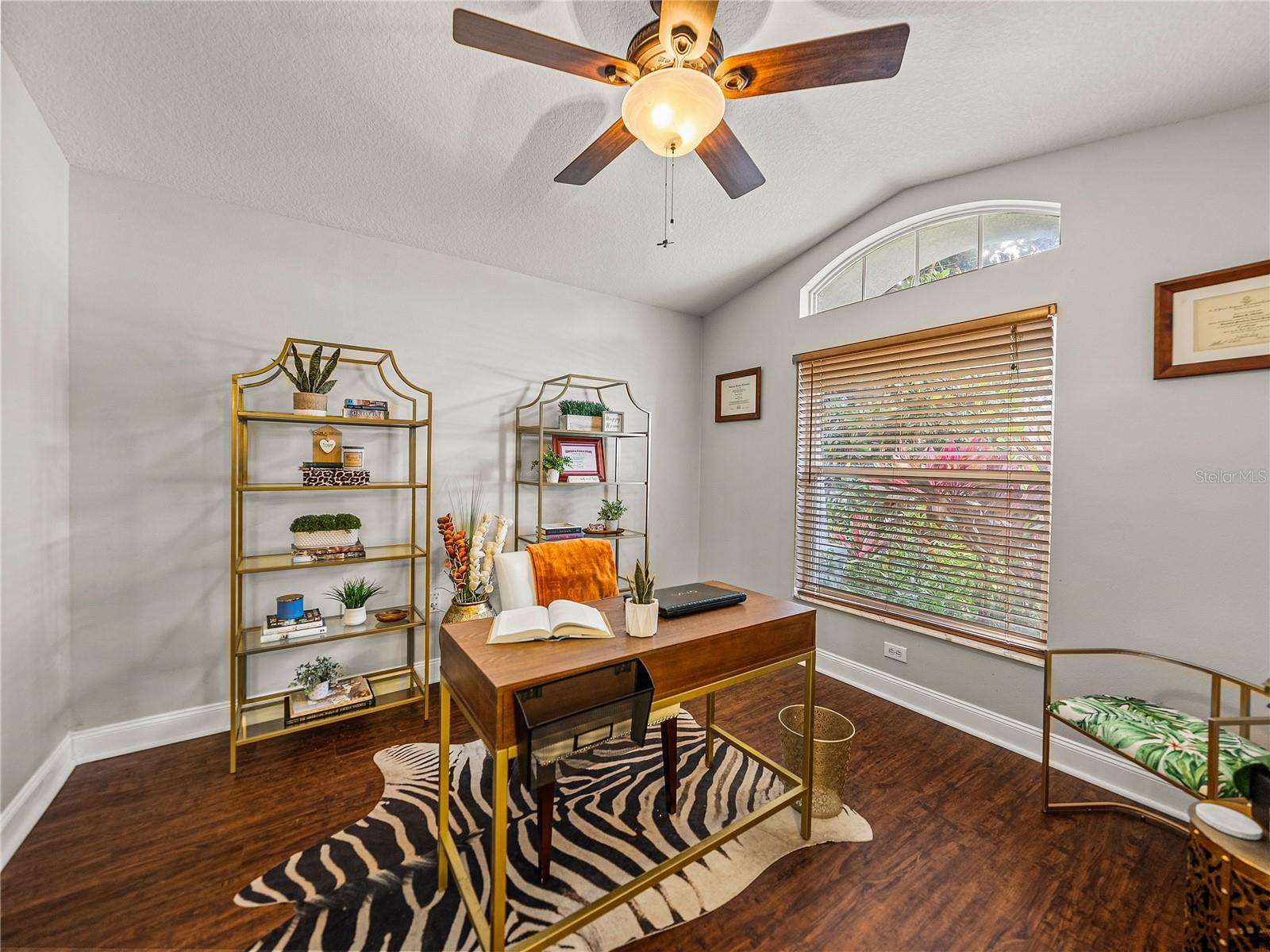 Office with Glass French Doors