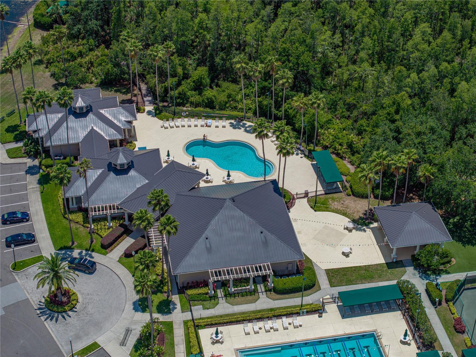 Arial Shot of Clubhouse and Resort Pool