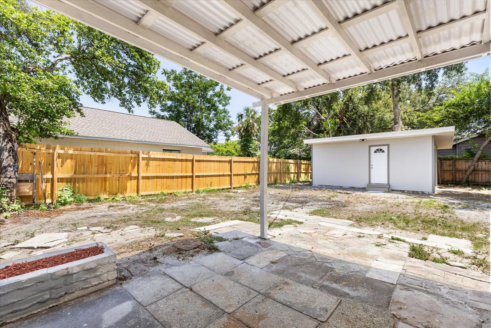 Back patio under roof
