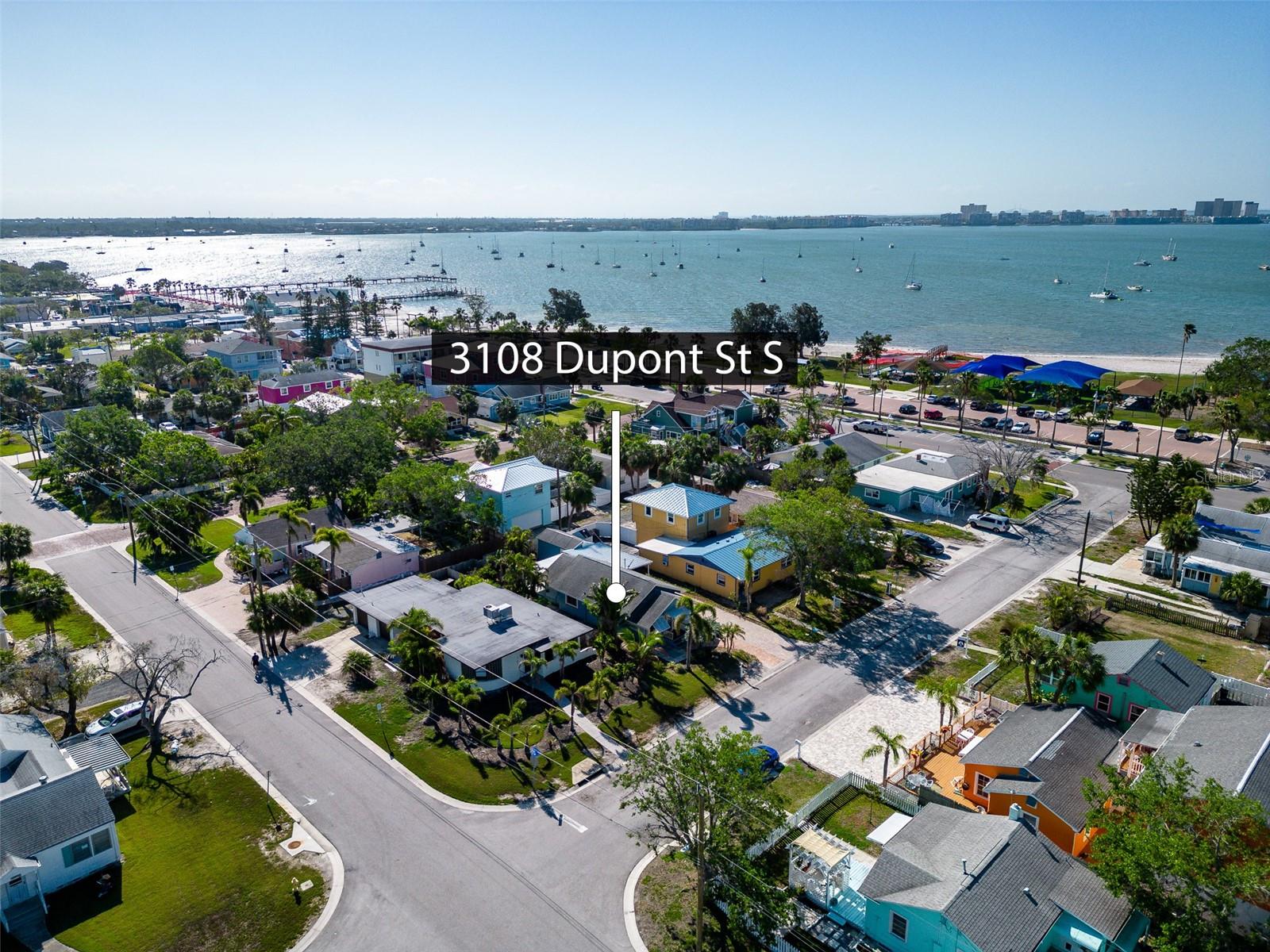 Aerial view of property & Boca Ciega Bay