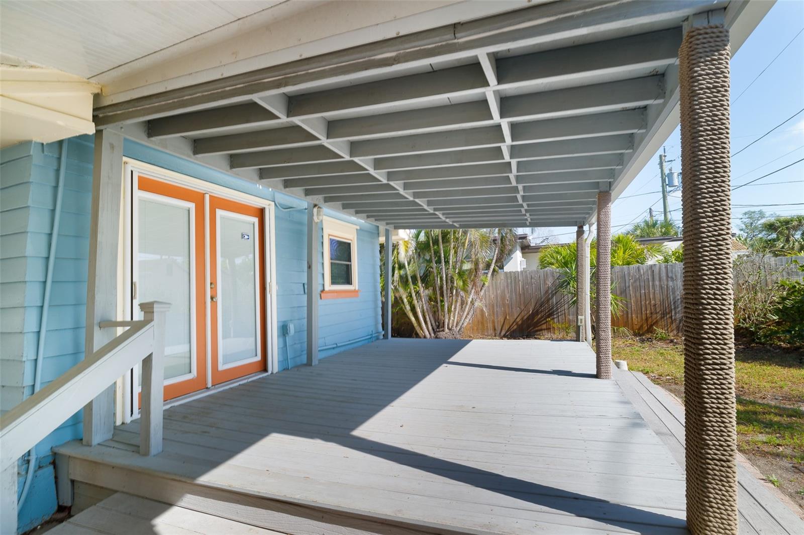 Covered rear porch