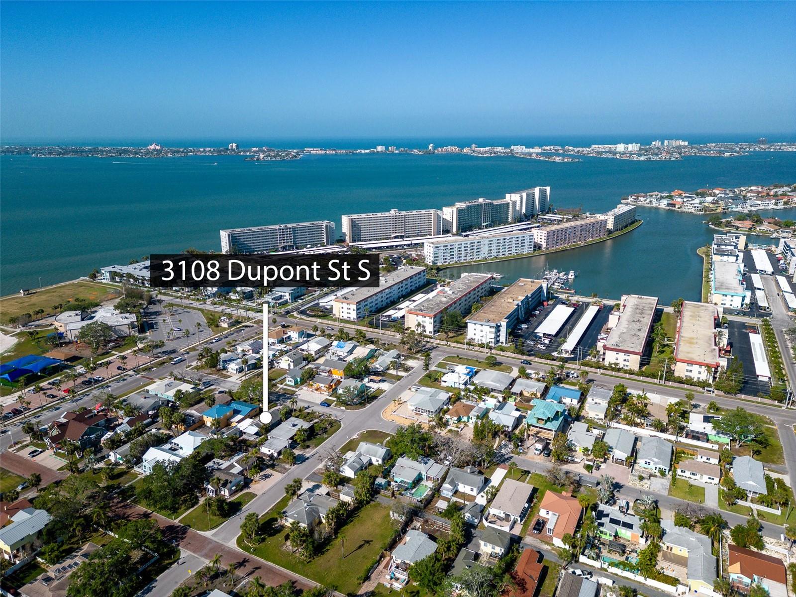 Aerial view & Boca Ciega Bay