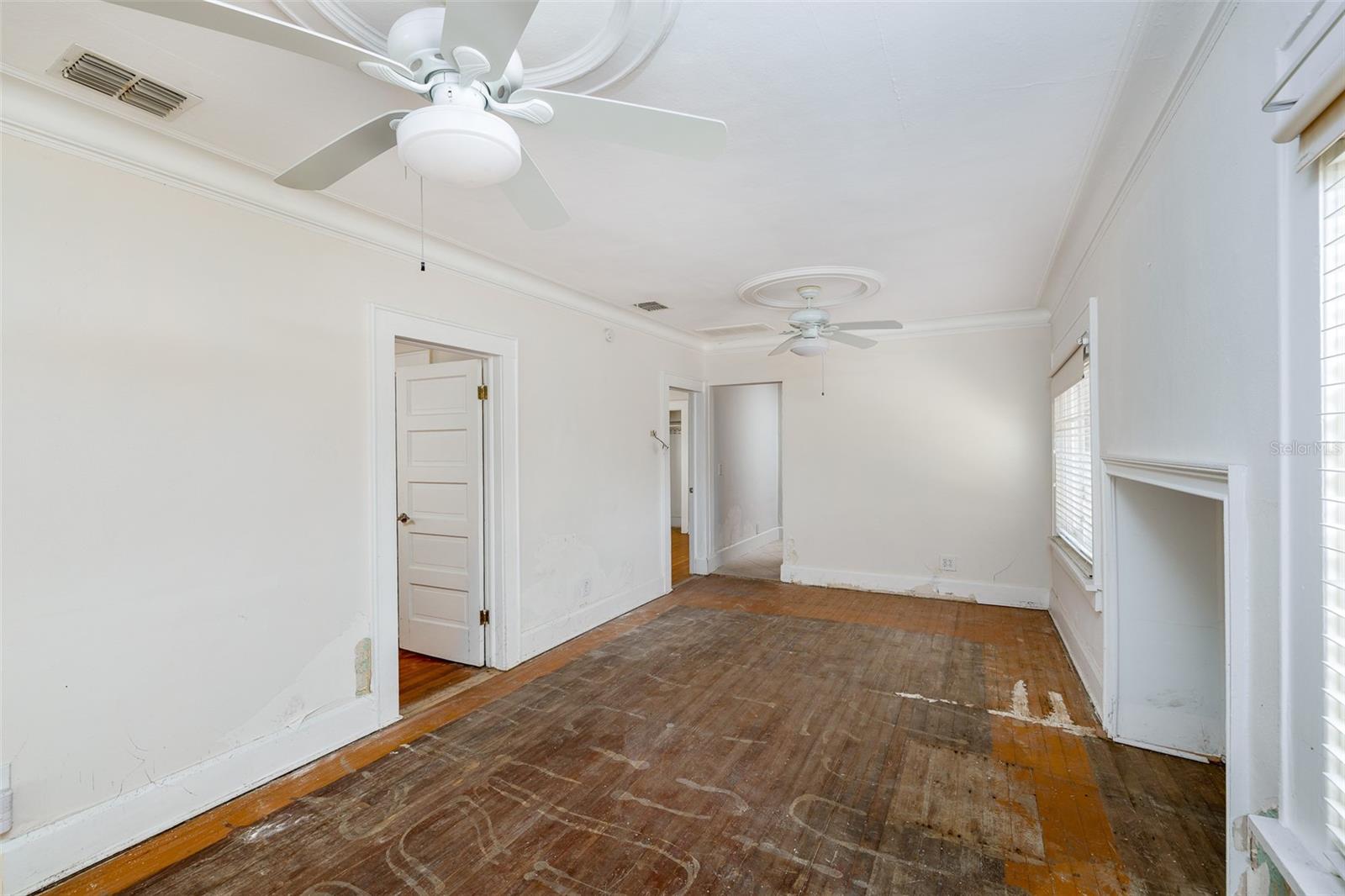 Partially remediated living room