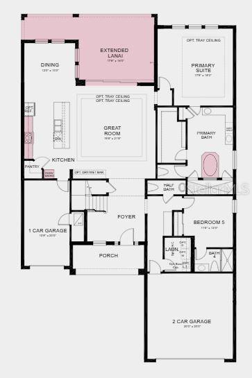 Structural options added Include: Tray ceiling package, pocket sliding glass door, gourmet kitchen, covered extended lanai, deluxe primary bath, outdoor kitchen rough-in, pocket sliding glass doors. Photos are for representative purposes only.