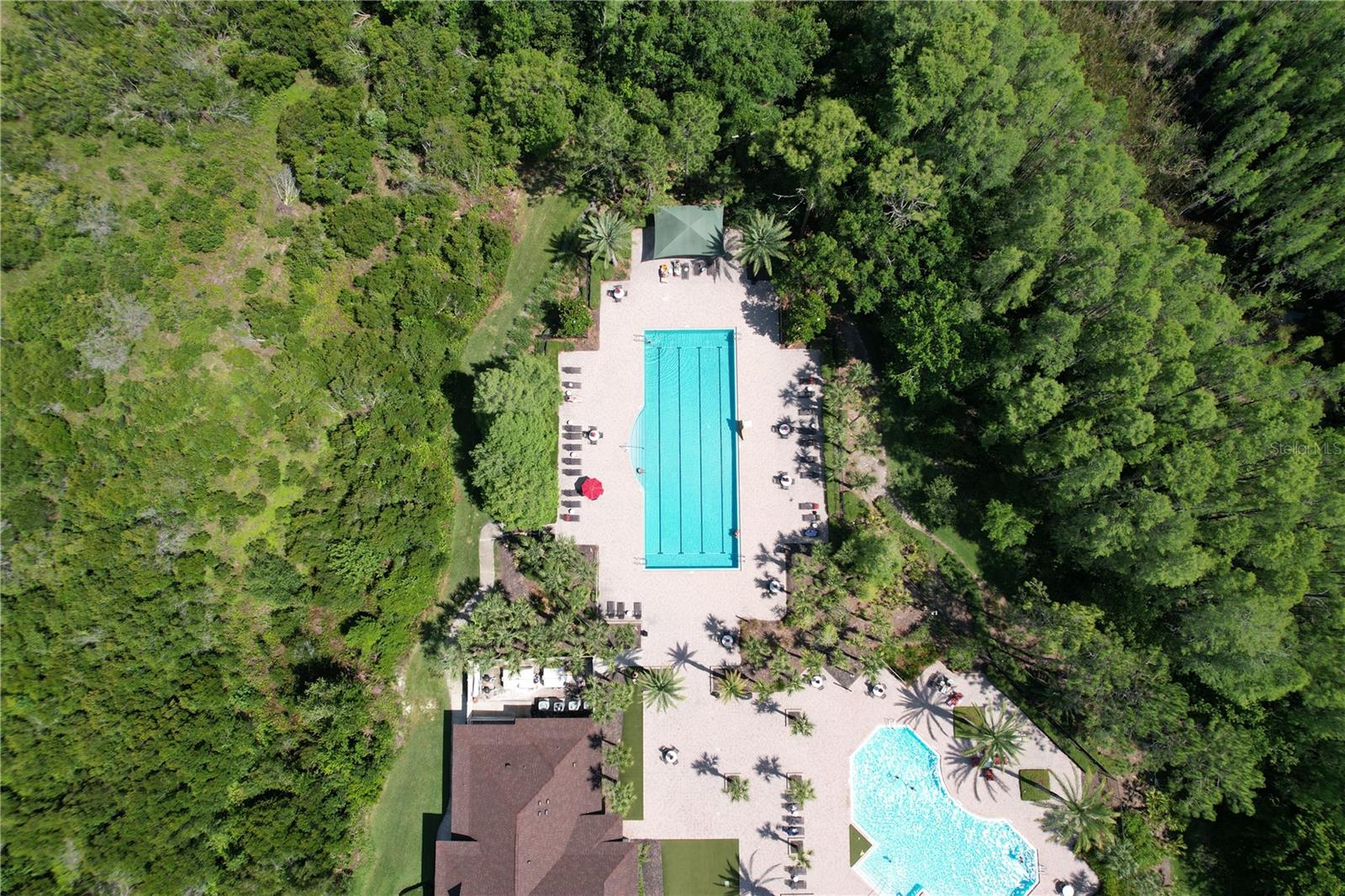 Community pool, lap pool, and clubhouse