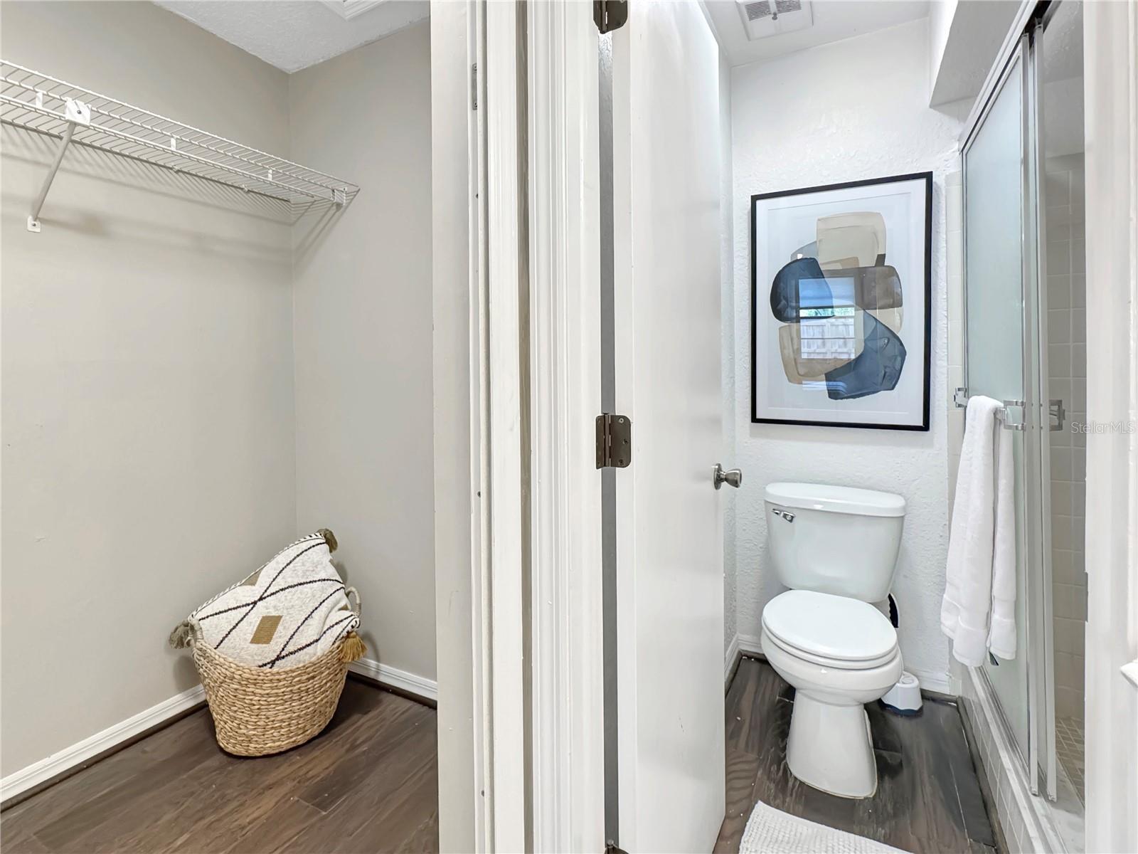 Large walking closet for the primary bedroom