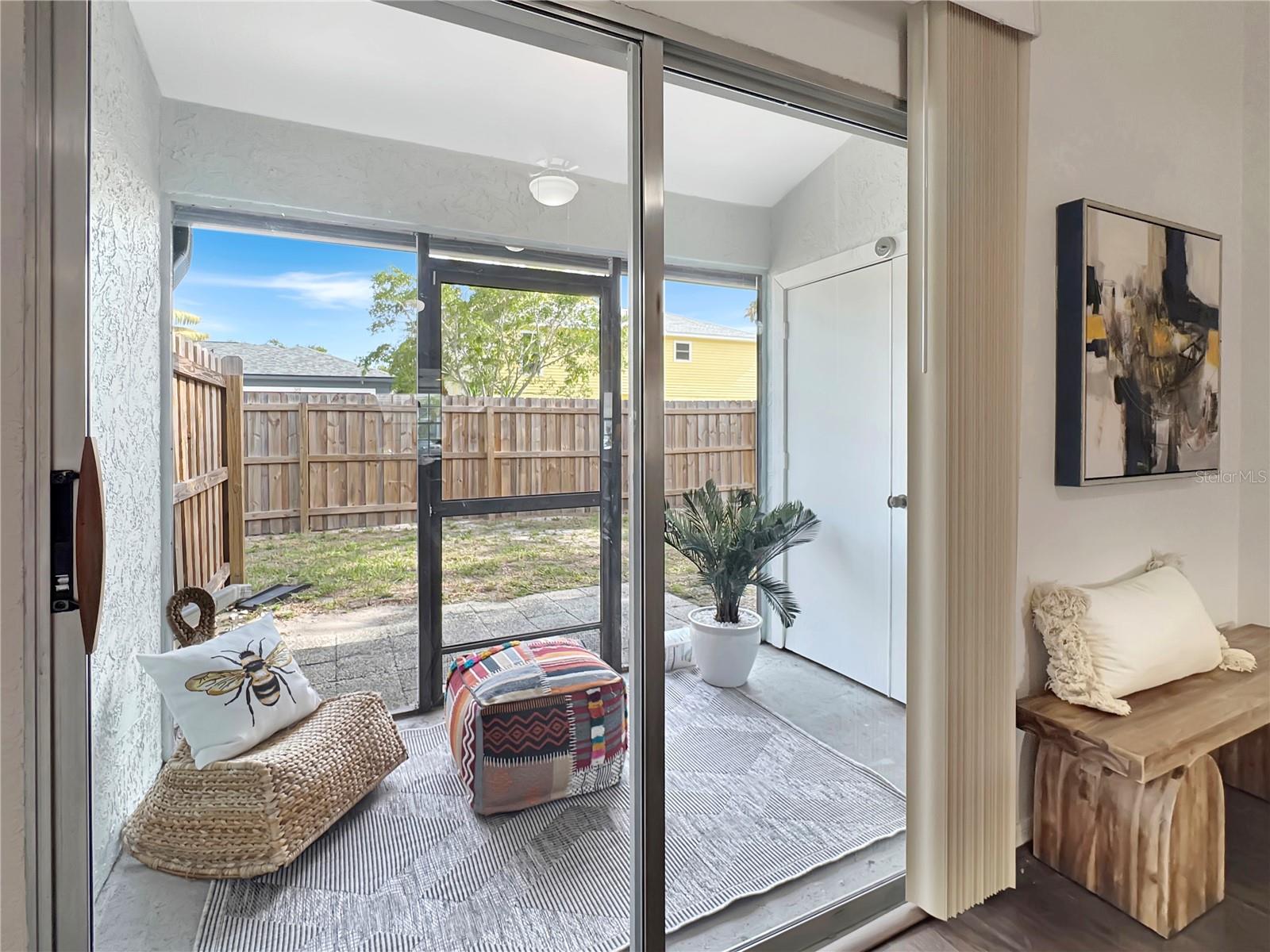 great screened in porch area