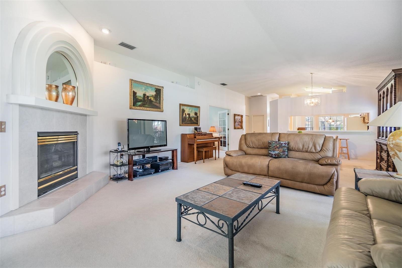 Bright and sunny with high ceilings