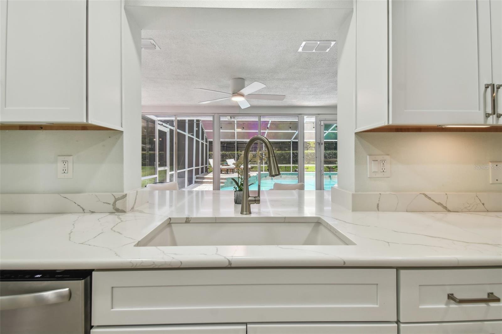 Kitchen view to pool