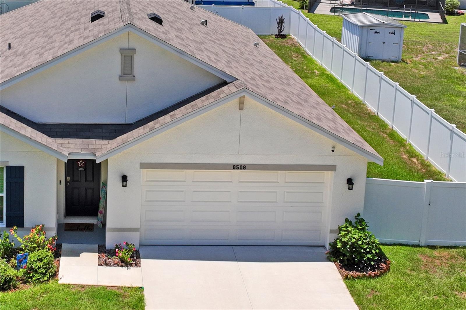 Aerial view of garage