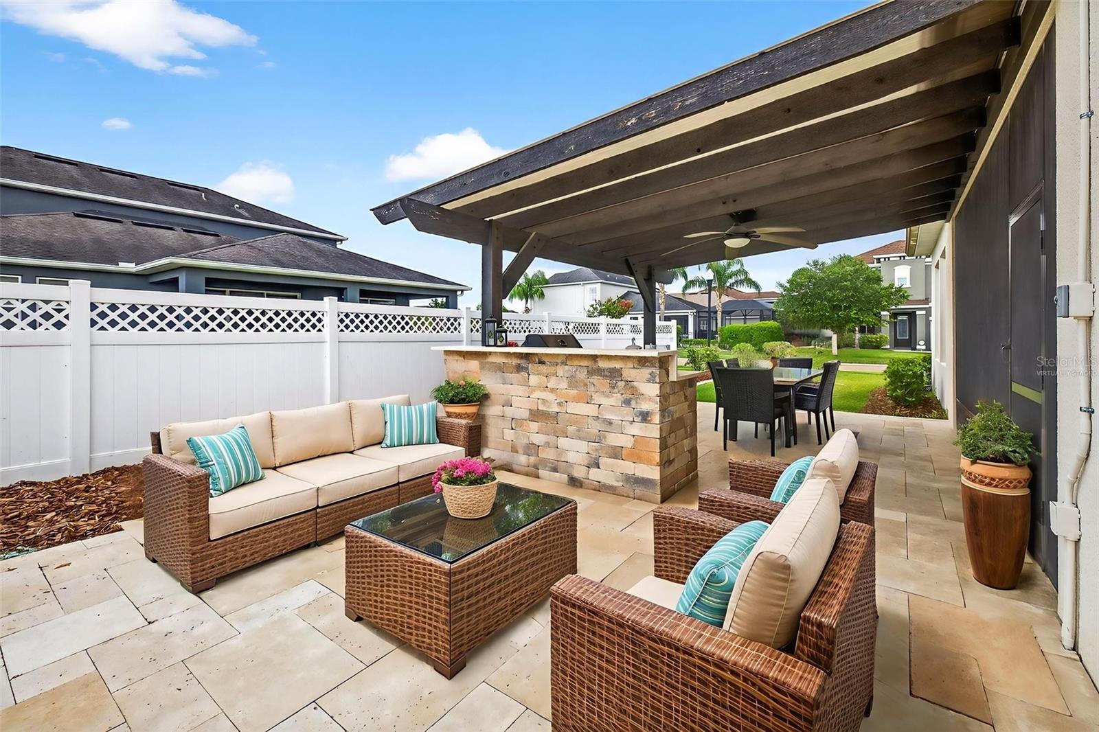 Outdoor area virtually staged