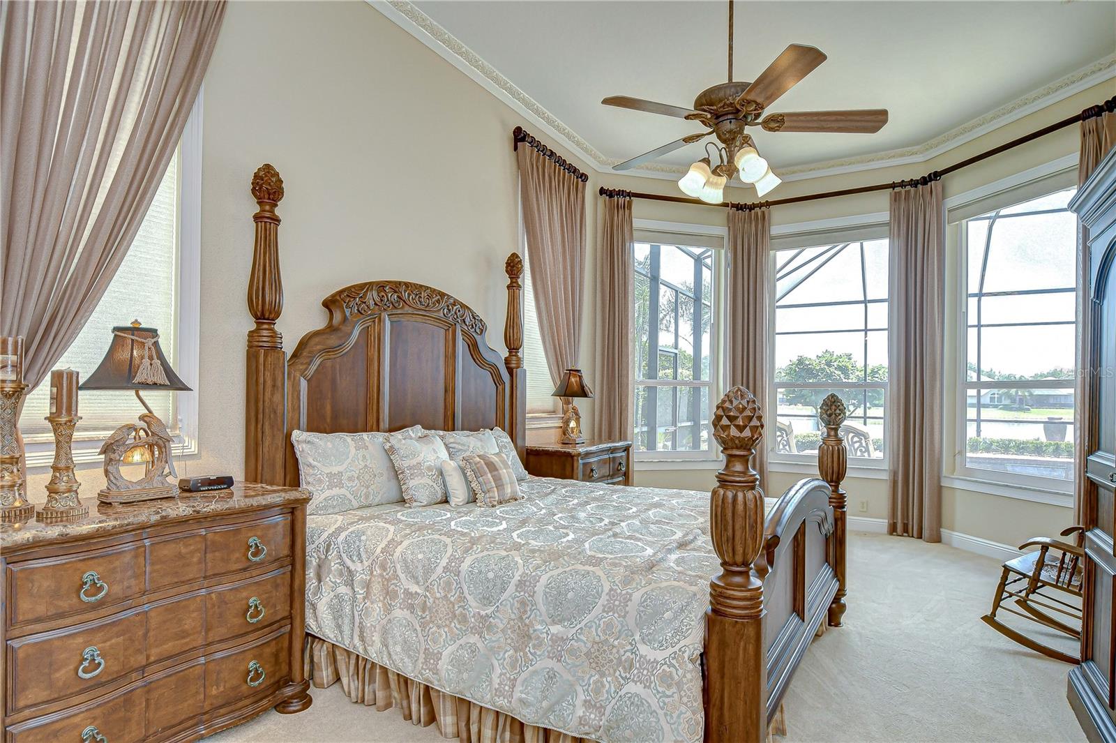 Primary Bedroom, Bay Windows with Lake View, Sitting Area