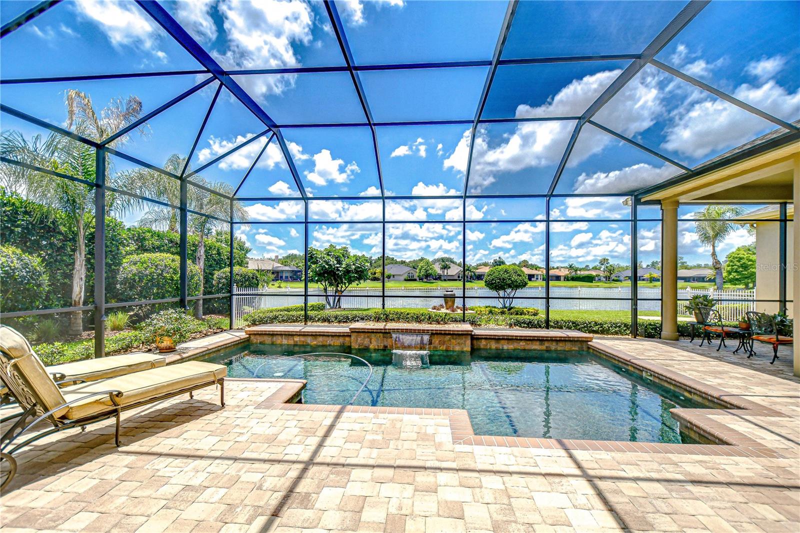 Pool Deck, Landscaping, Waterfront View, Waterfall