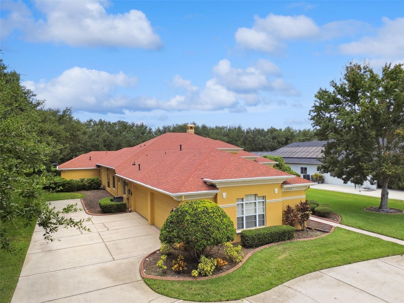 Aerial view of the home.
