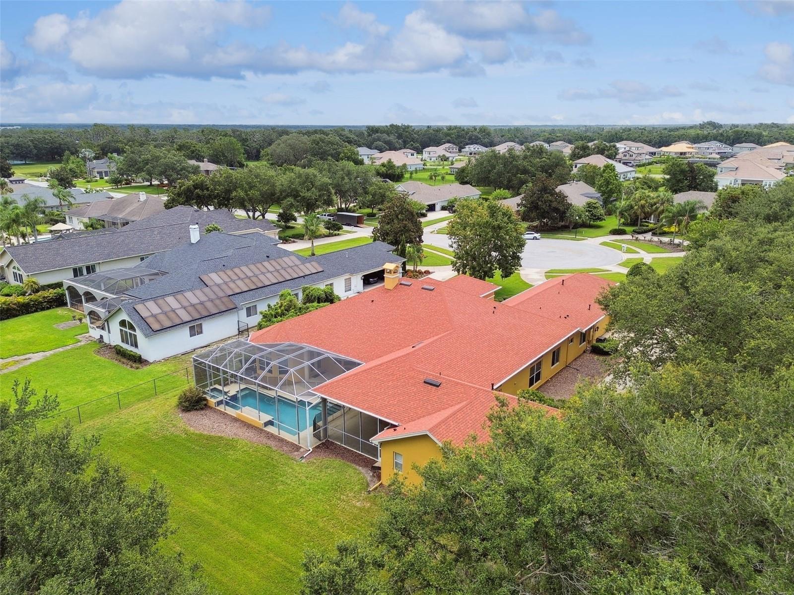 Aerial view from behind the home.