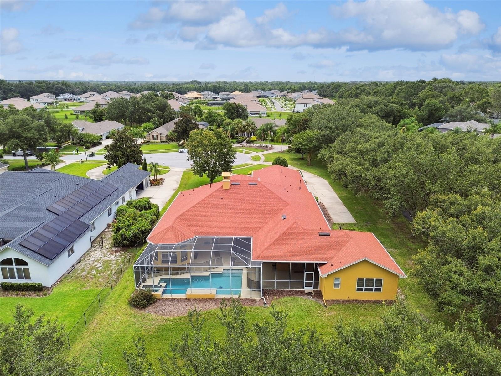 Aerial view from behind the home.