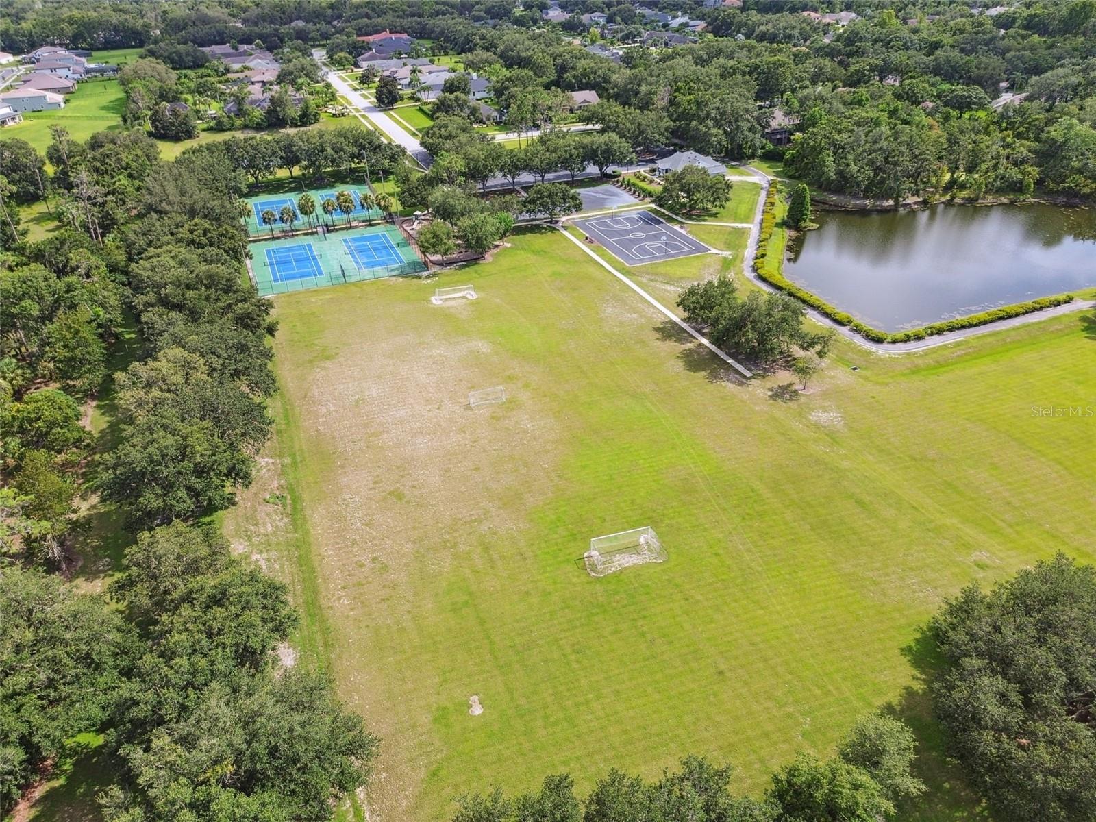 Aerial view of the community recreational facilities.