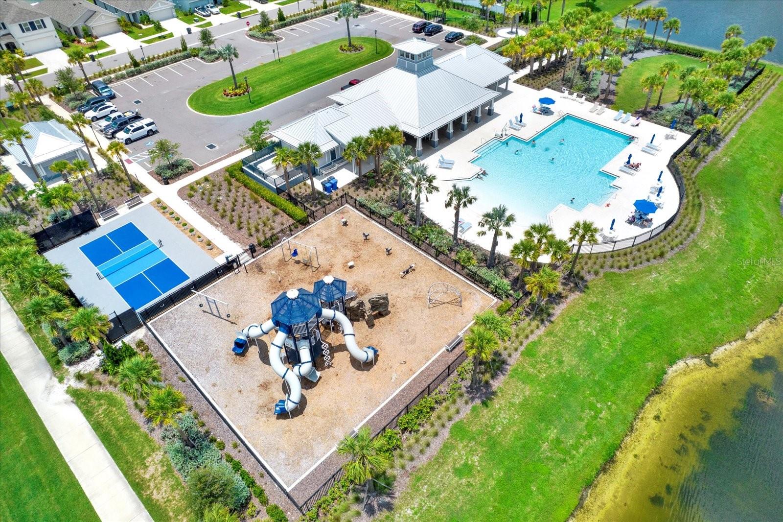 CLUBHOUSE PLAYGROUND AND PICKLE BALL COURT