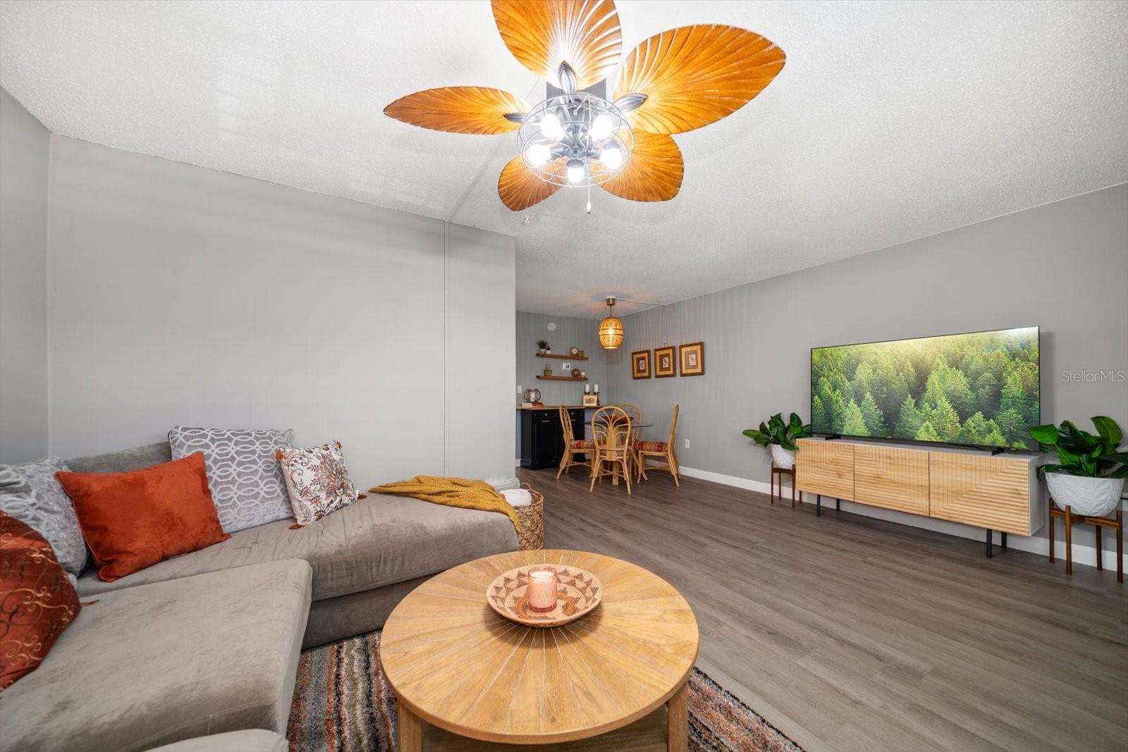The living spaces are perfect for intimate gathering with family and friends.
